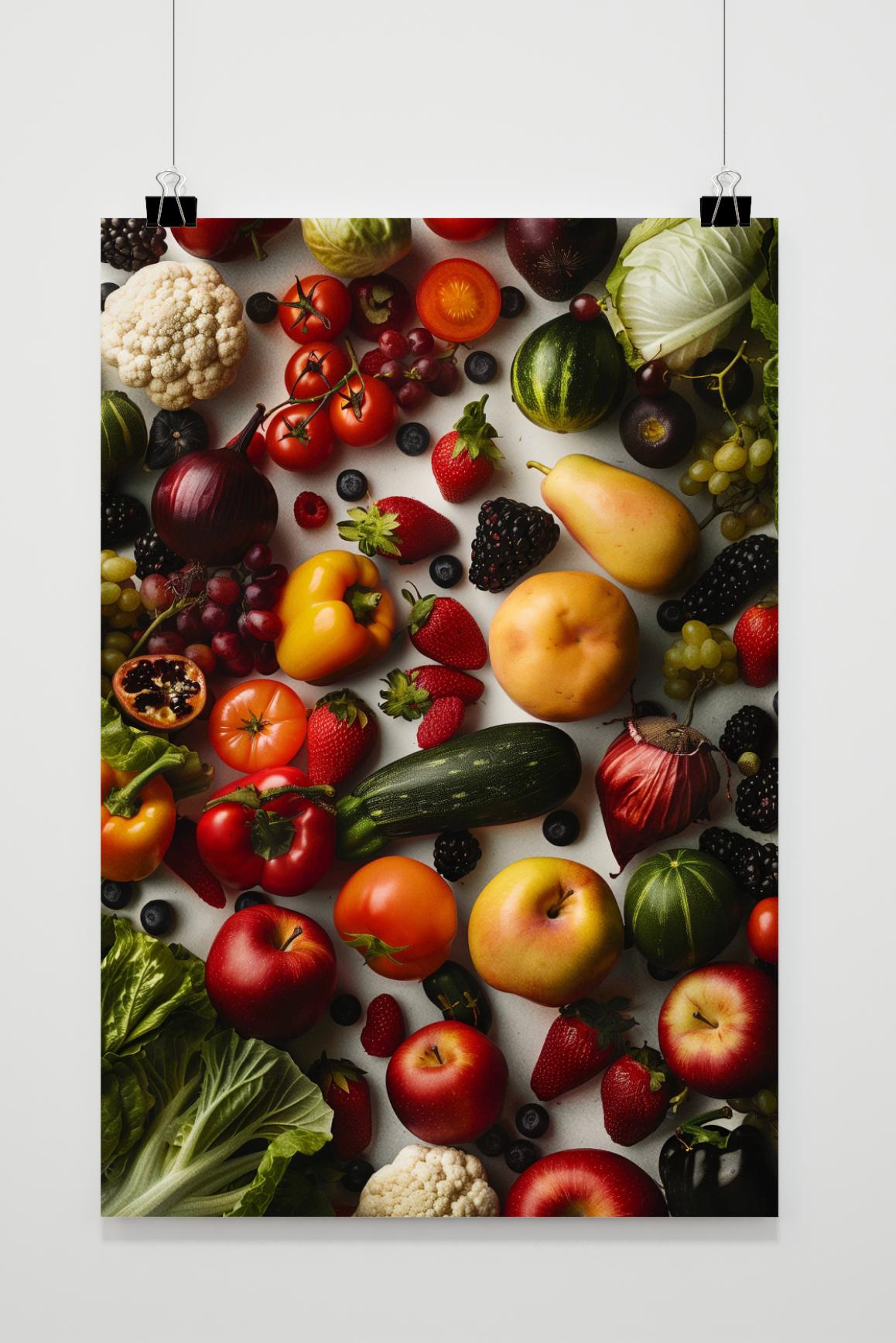Affiche Fruits et Légumes de 25 Artstreet