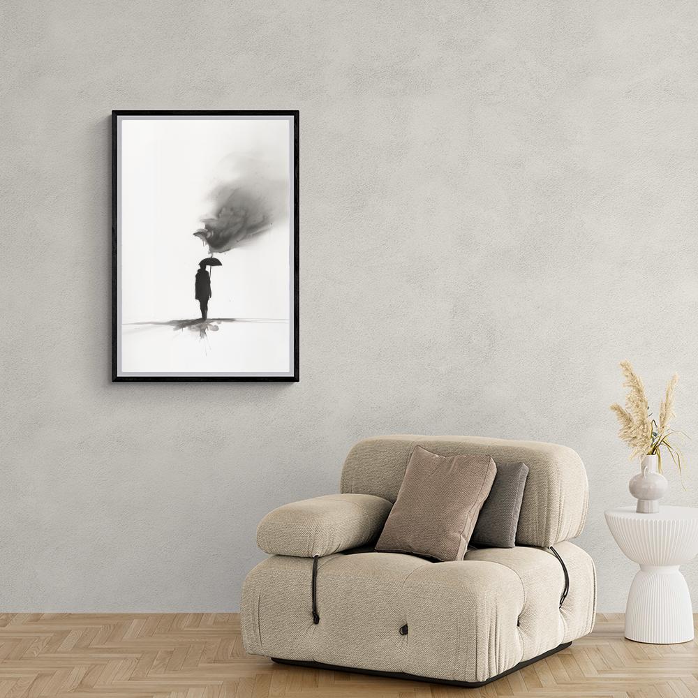 Parapluie Noir et Blanc dans un intérieur