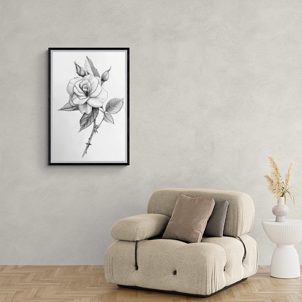 Boceto de Rosa en un interior