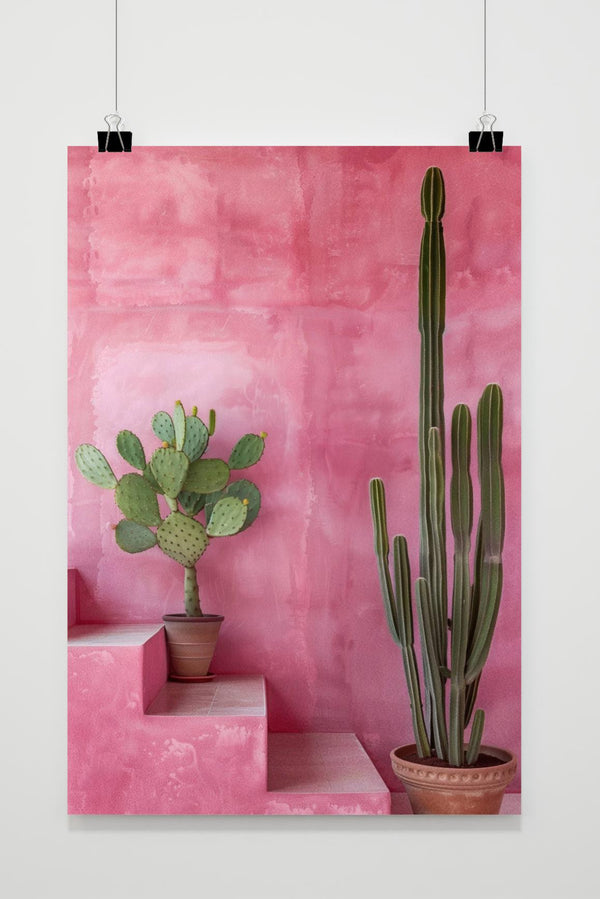 Póster Cactus Rosa Mural