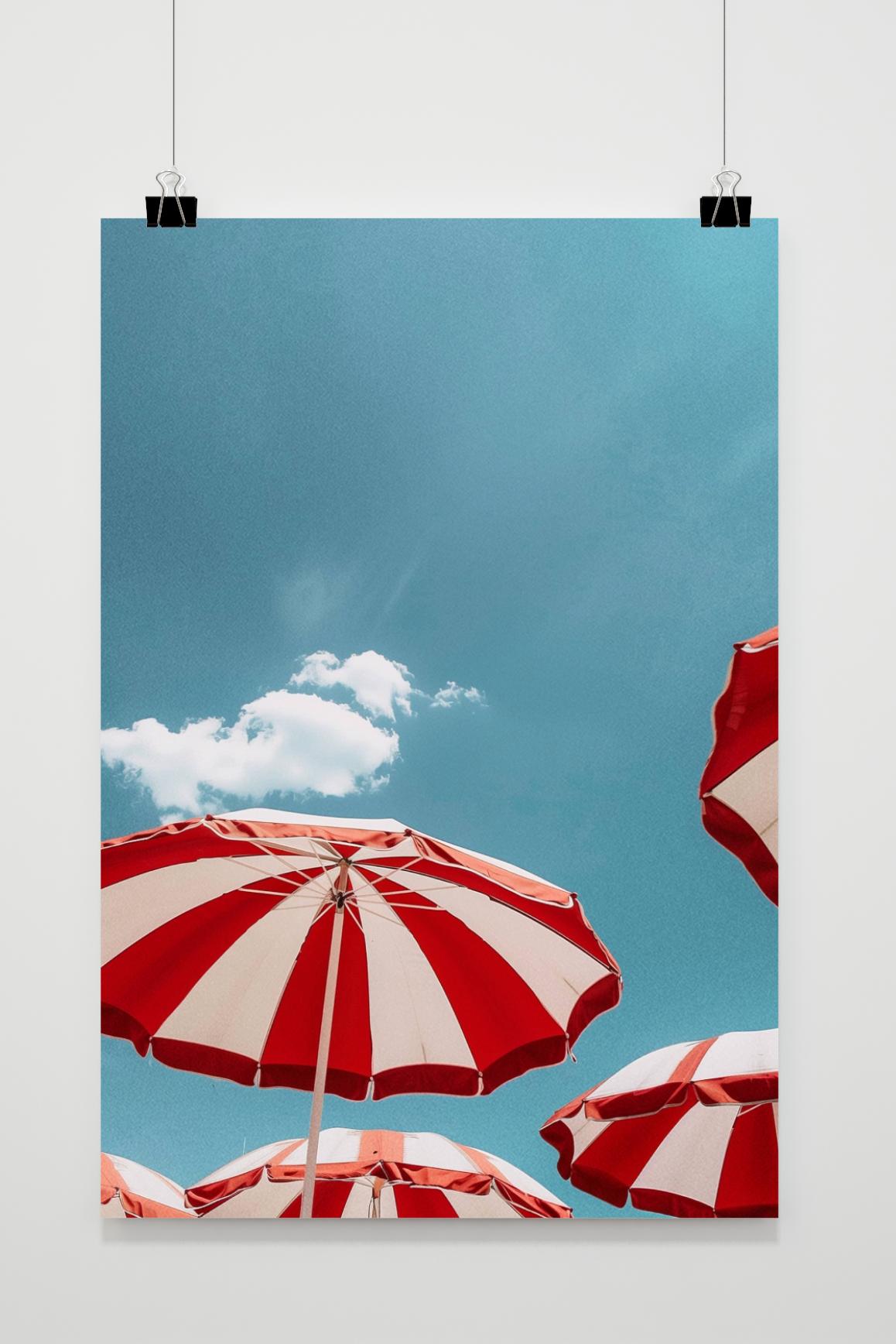 Affiche Parapluies Rouges de 25 Artstreet