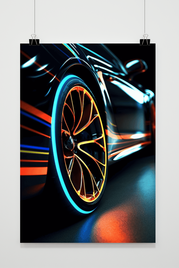 Neon Sports Car poster