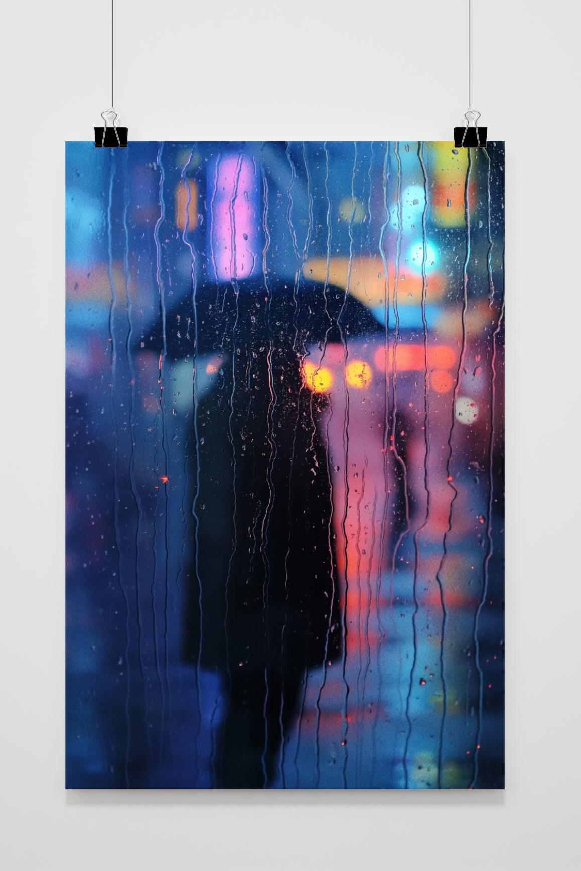 Affiche Néon Pluvieux de 25 Artstreet