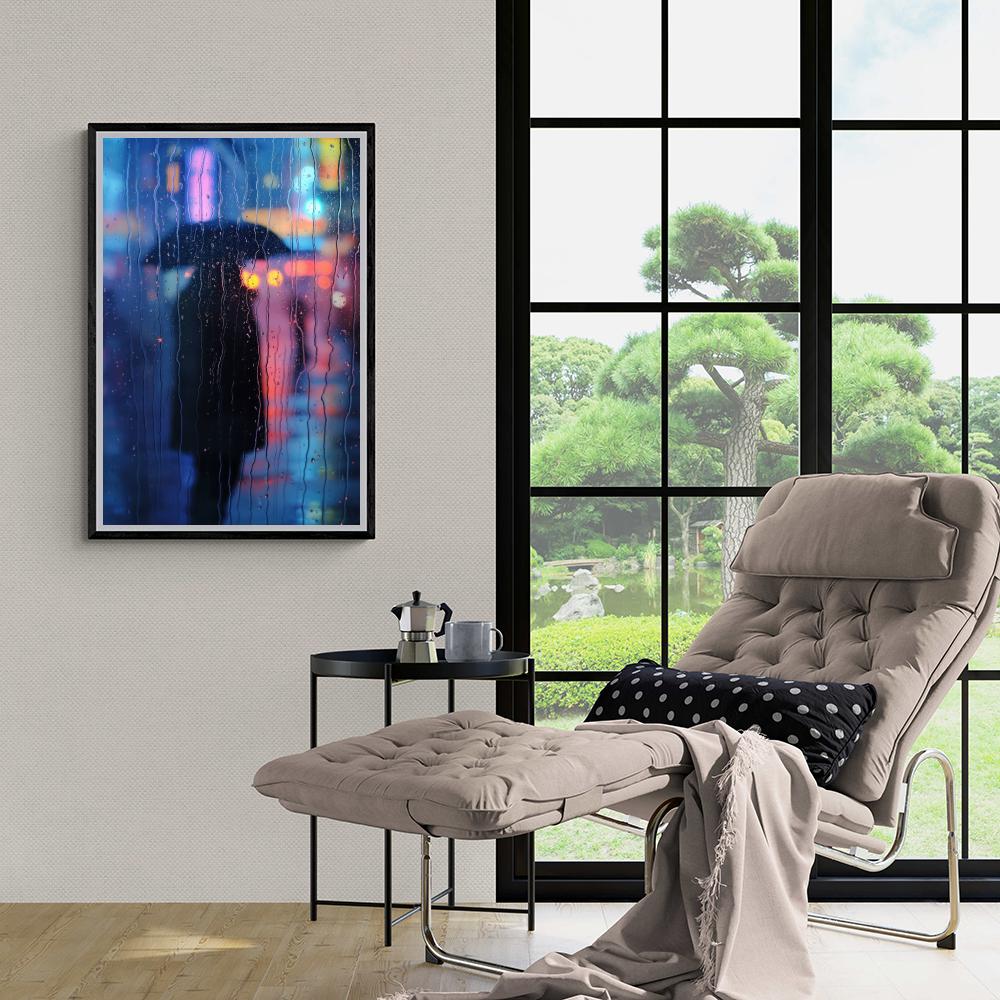 Néon Pluvieux dans un intérieur