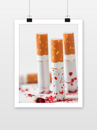 Sigaretten poster met witte rand