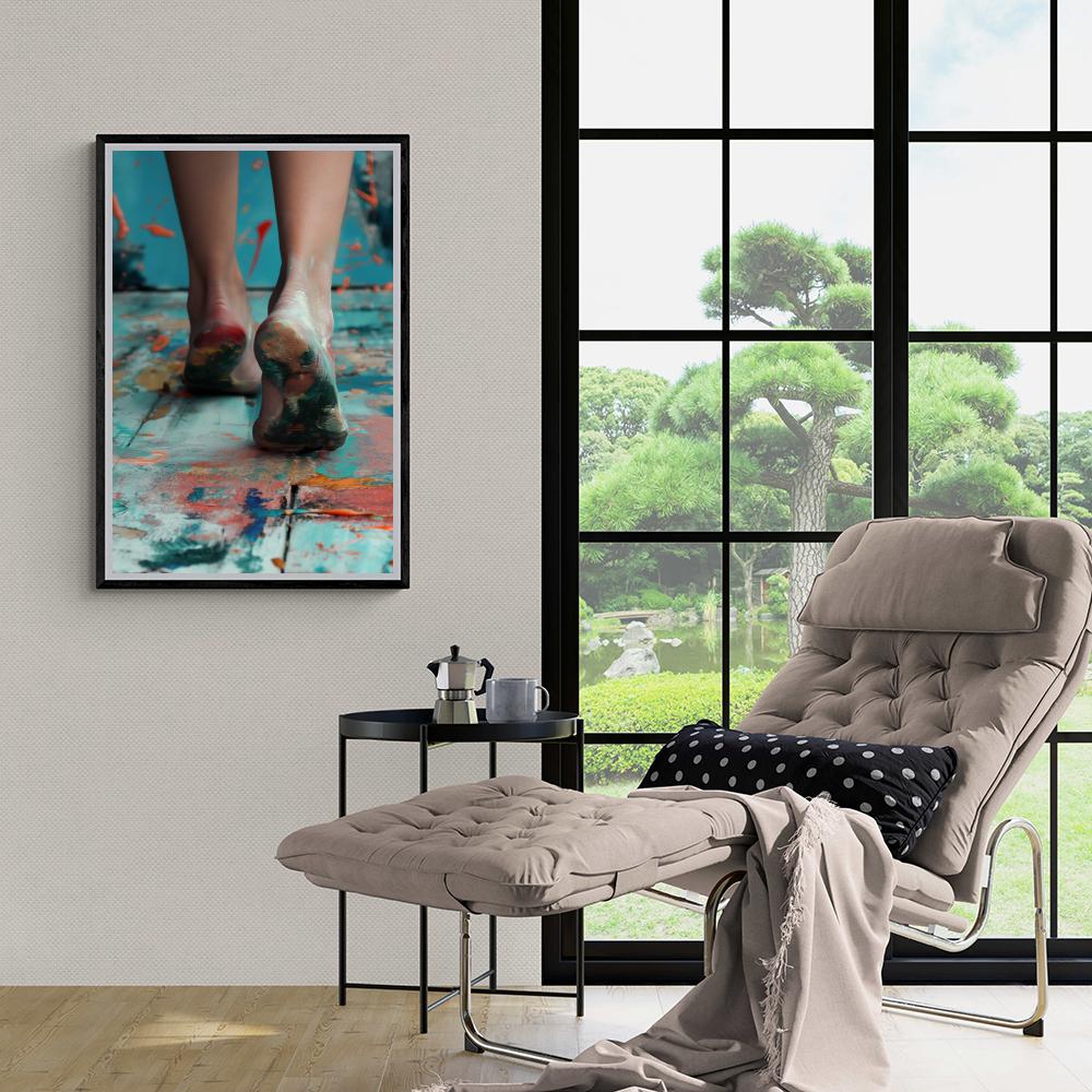 Pieds Peints dans un intérieur