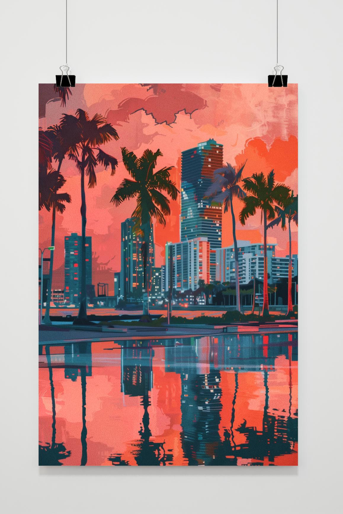 Affiche Tatsuro Kiuch Miami de 25 Artstreet