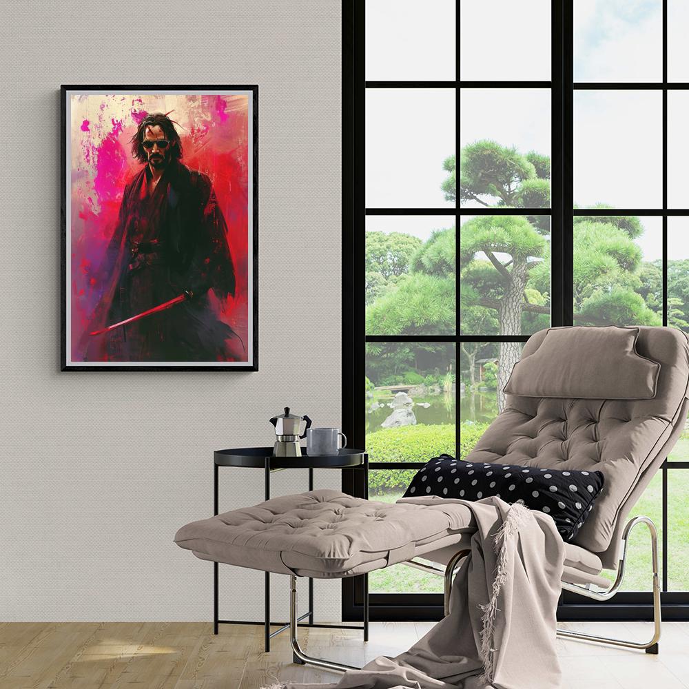 Keanu Reeves dans un intérieur