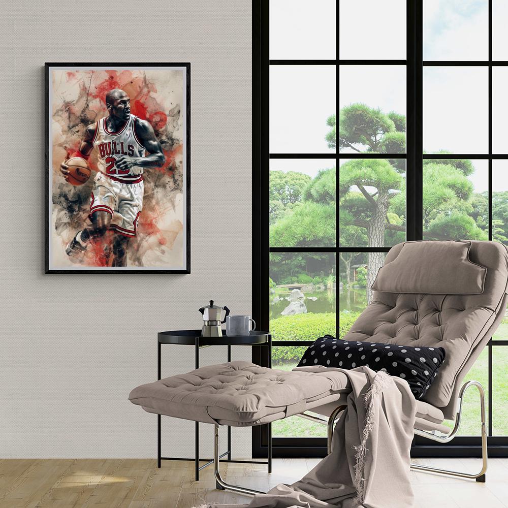 Michael Jordan Bulls dans un intérieur