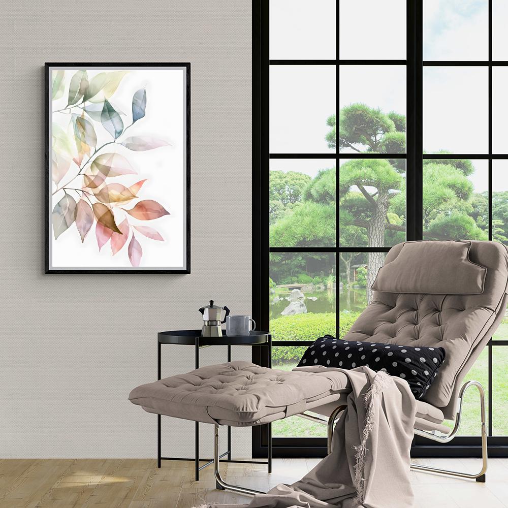 Feuilles Aquarelle dans un intérieur
