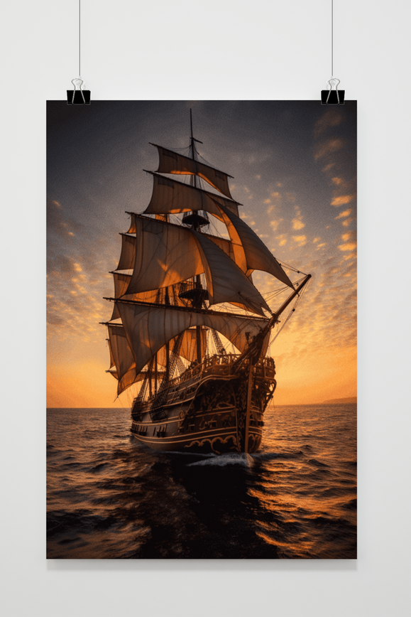 Affiche Schip Op Zee