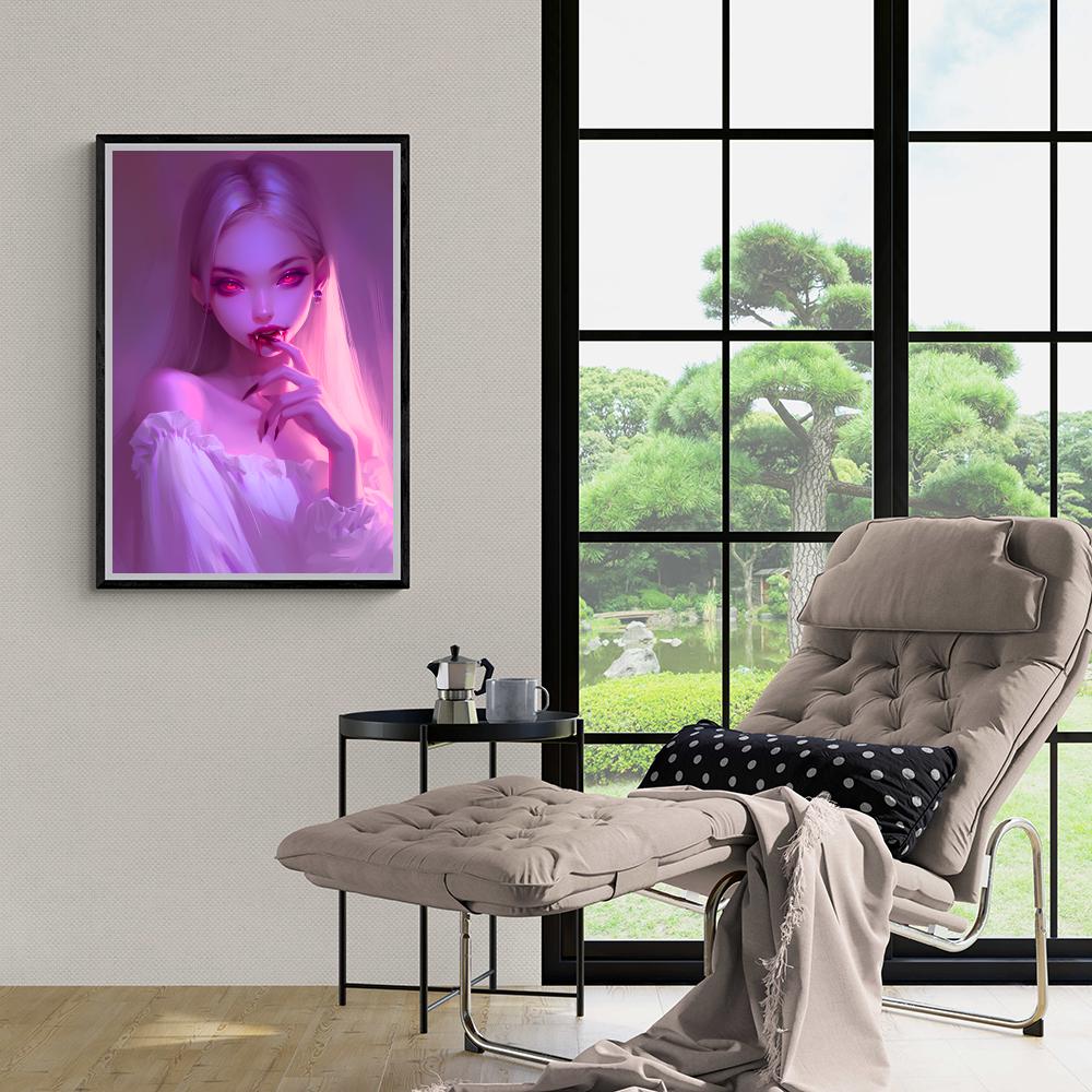 Fille Vampire dans un intérieur