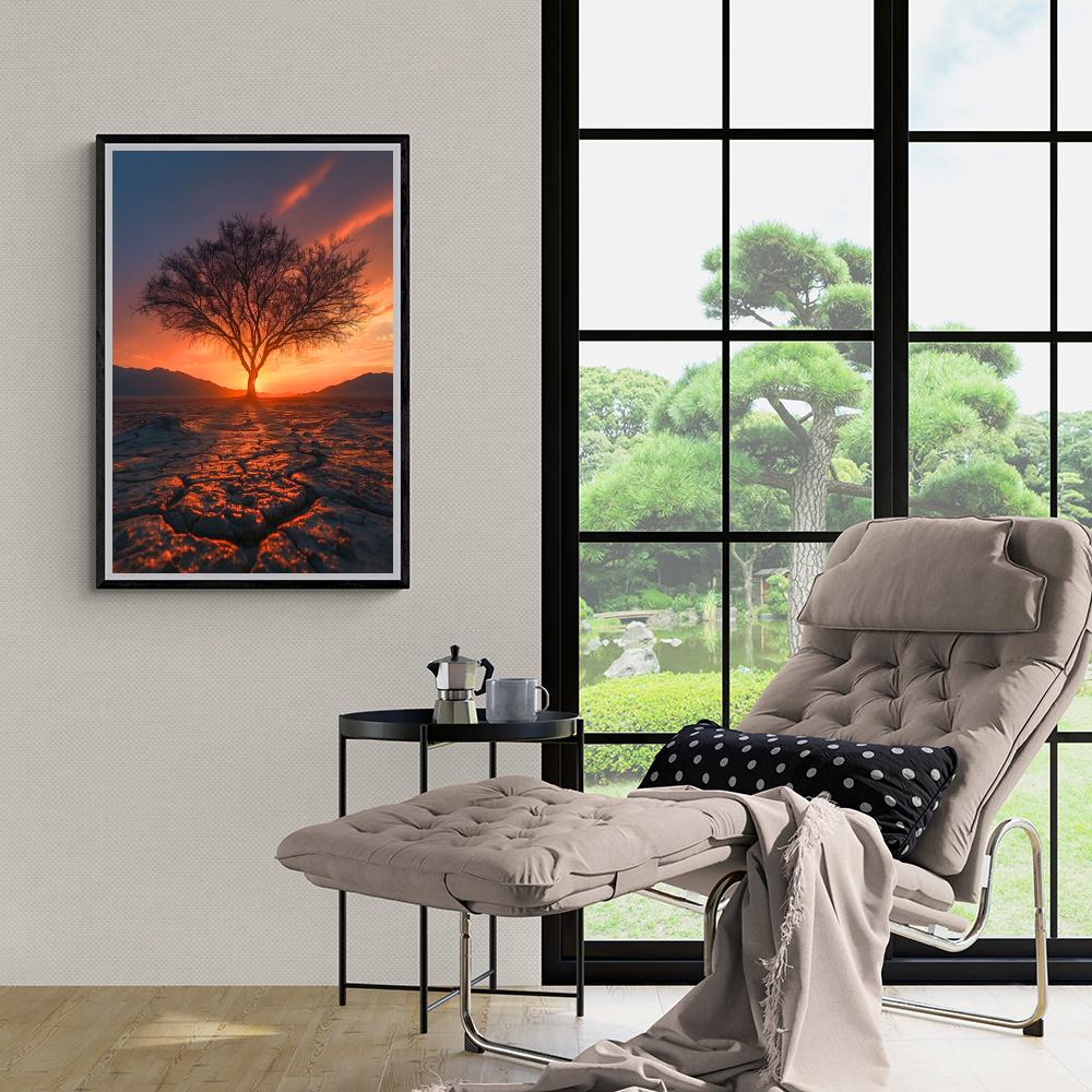 Coucher de Soleil Arbre dans un intérieur