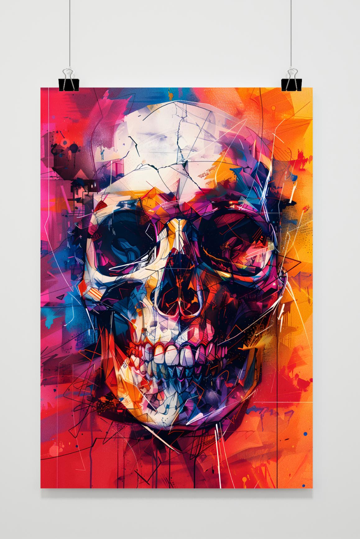 Affiche Crâne Orange de 25 Artstreet