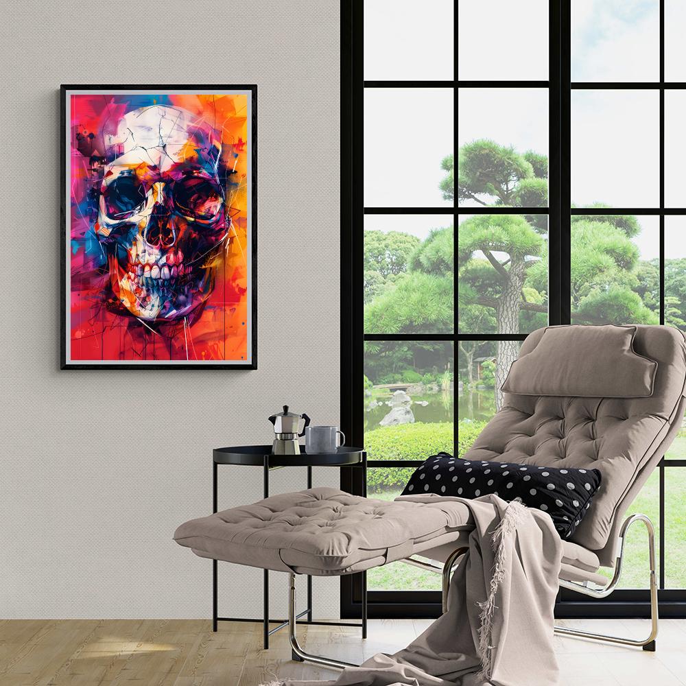 Crâne Orange dans un intérieur