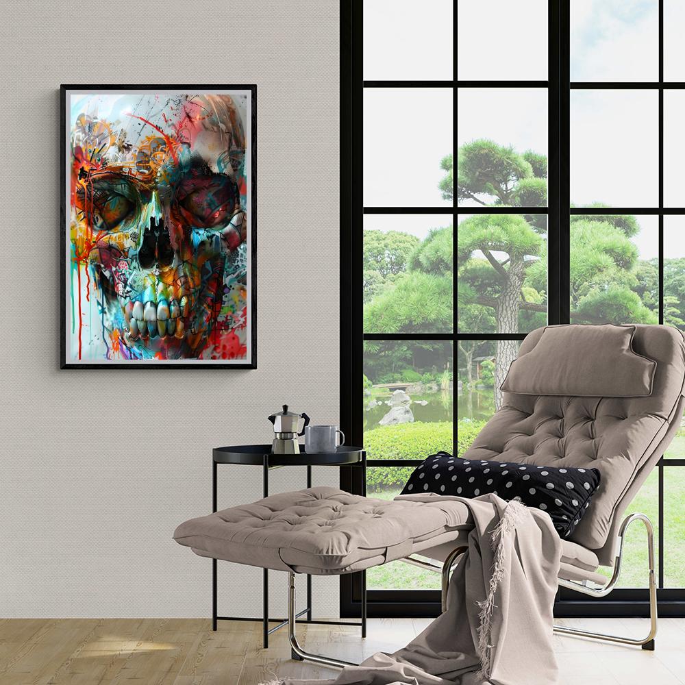 Crâne Coloré dans un intérieur