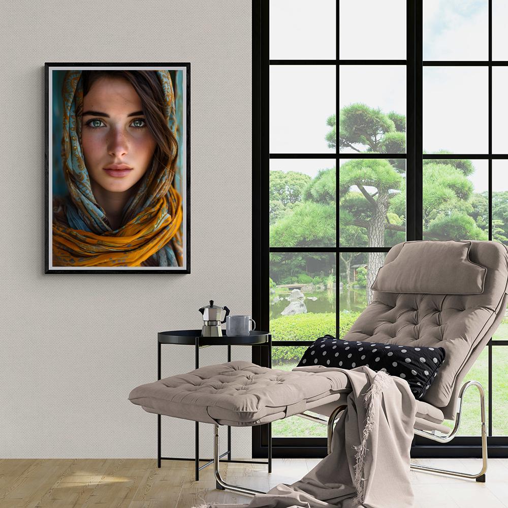 Femme au Foulard dans un intérieur
