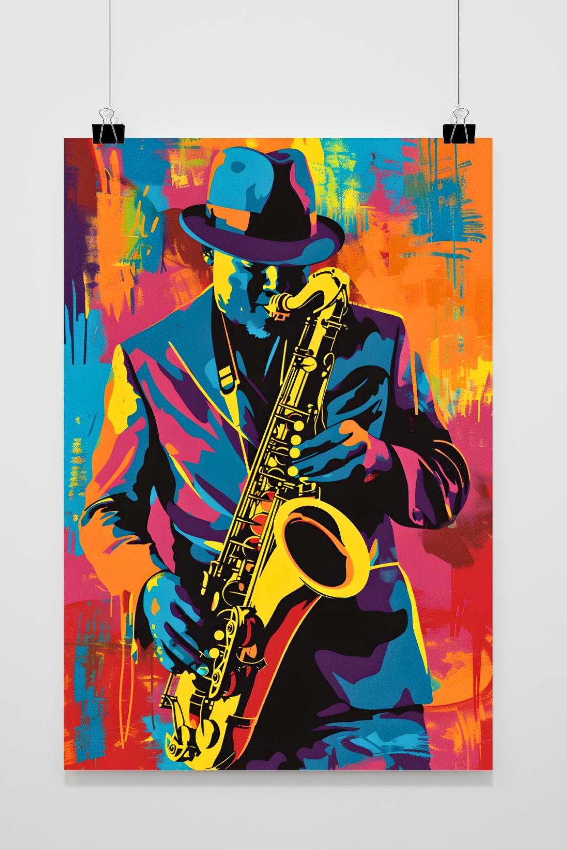 Affiche Saxophone de 25 Artstreet