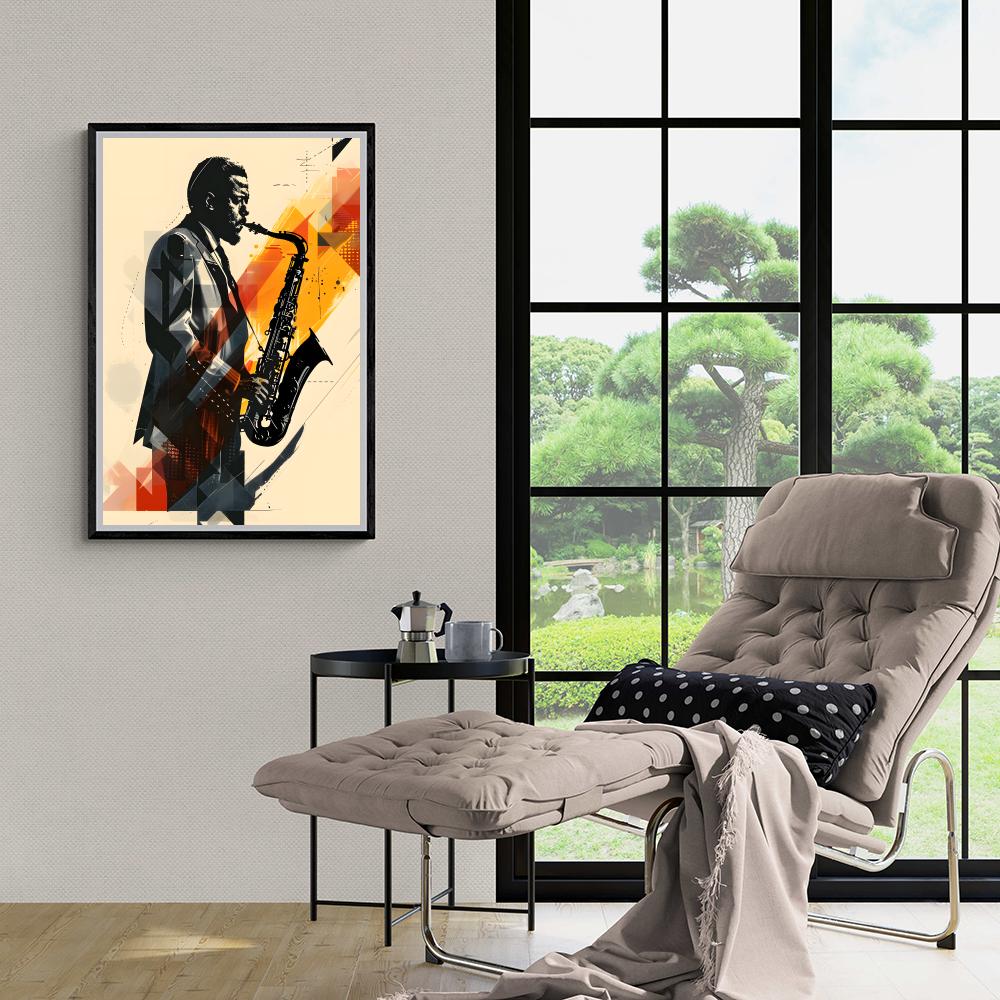 Saxophone Noir dans un intérieur