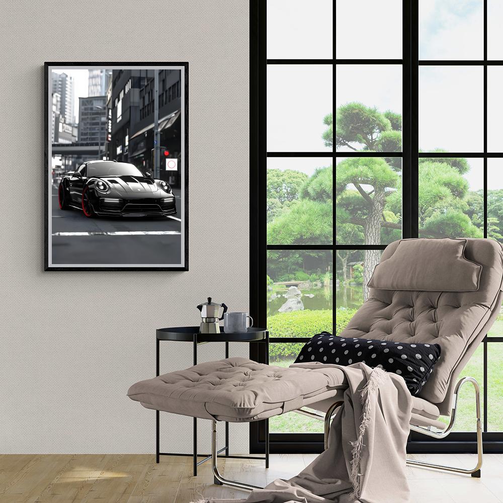 Porsche dans un intérieur