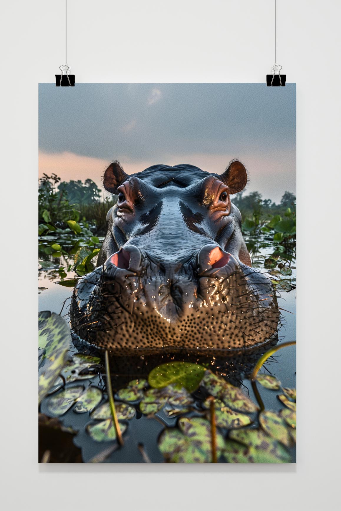 Affiche Hippopotame de 25 Artstreet