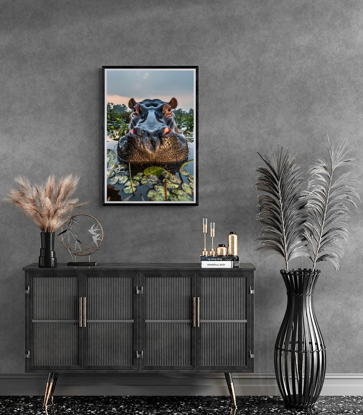 Hippopotame dans un intérieur