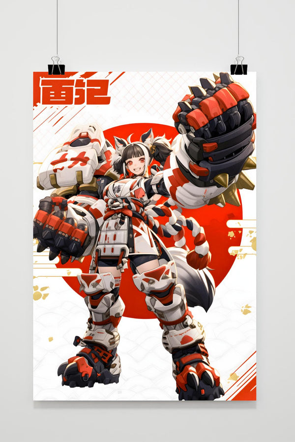 Póster Chica Anime con Armadura