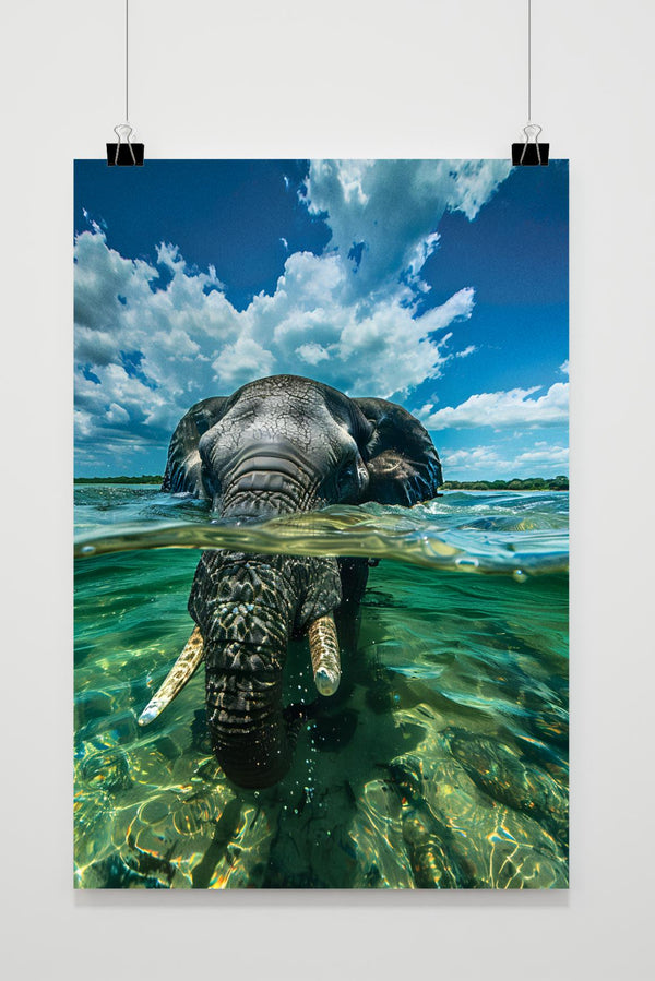 Elephant in Water poster