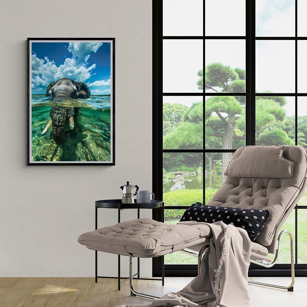Éléphant dans l'Eau dans un intérieur