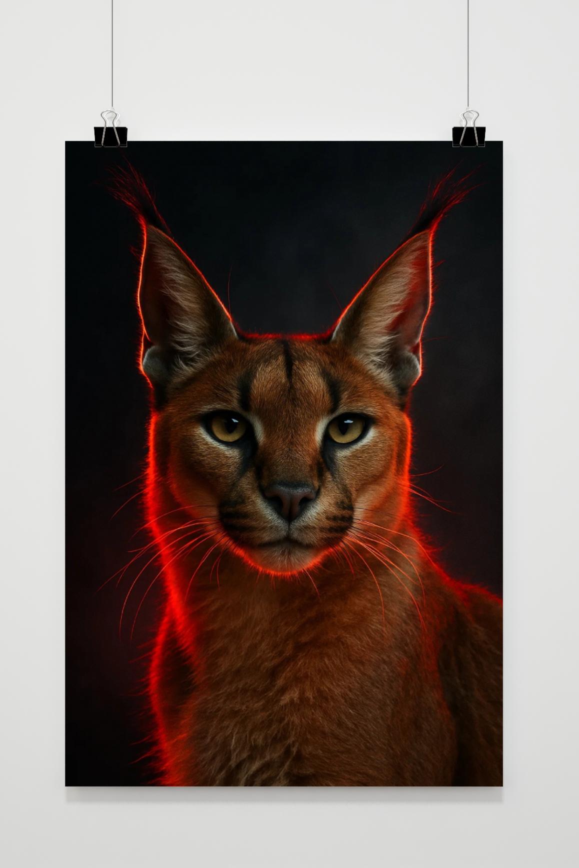 Caracal Wild Cat in an interior
