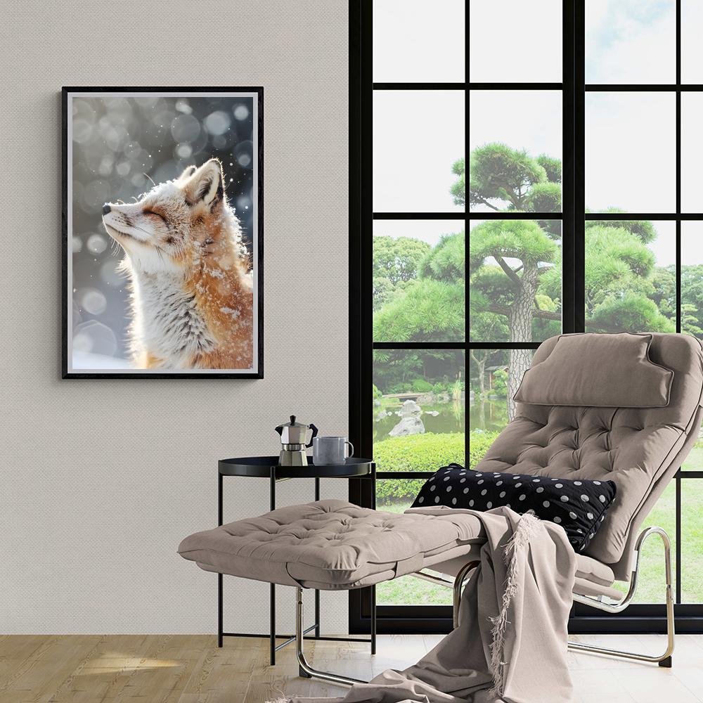 Renard dans la Neige dans un intérieur