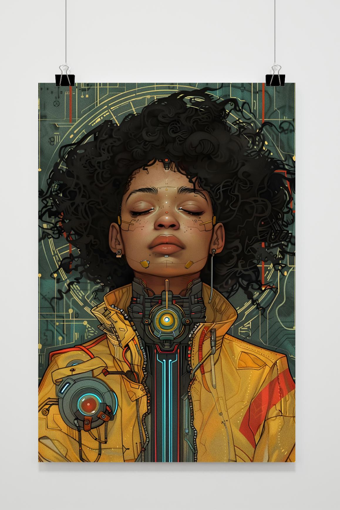 Affiche Cyborg Afro de 25 Artstreet