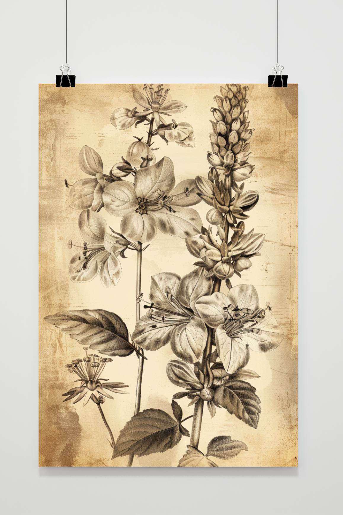 Affiche Fleurs Vintage de 25 Artstreet