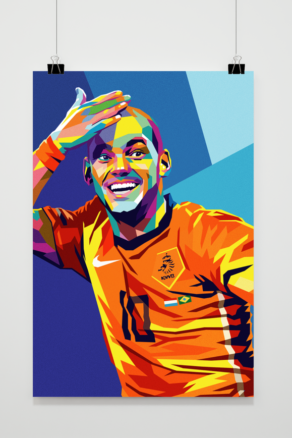 Wesley Sneijder Pop art en un interior
