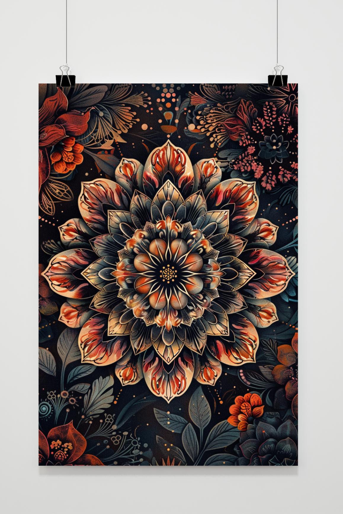 Affiche Fleur Mandala de 25 Artstreet