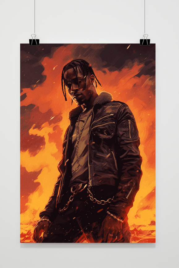 Póster Travis Scott Rapper de 25 Artstreet
