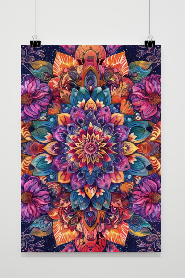 Póster Flor Mandala Colorida