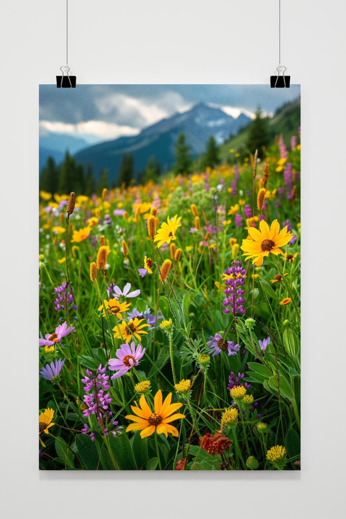 Affiche Champ de Fleurs Sauvages de 25 Artstreet