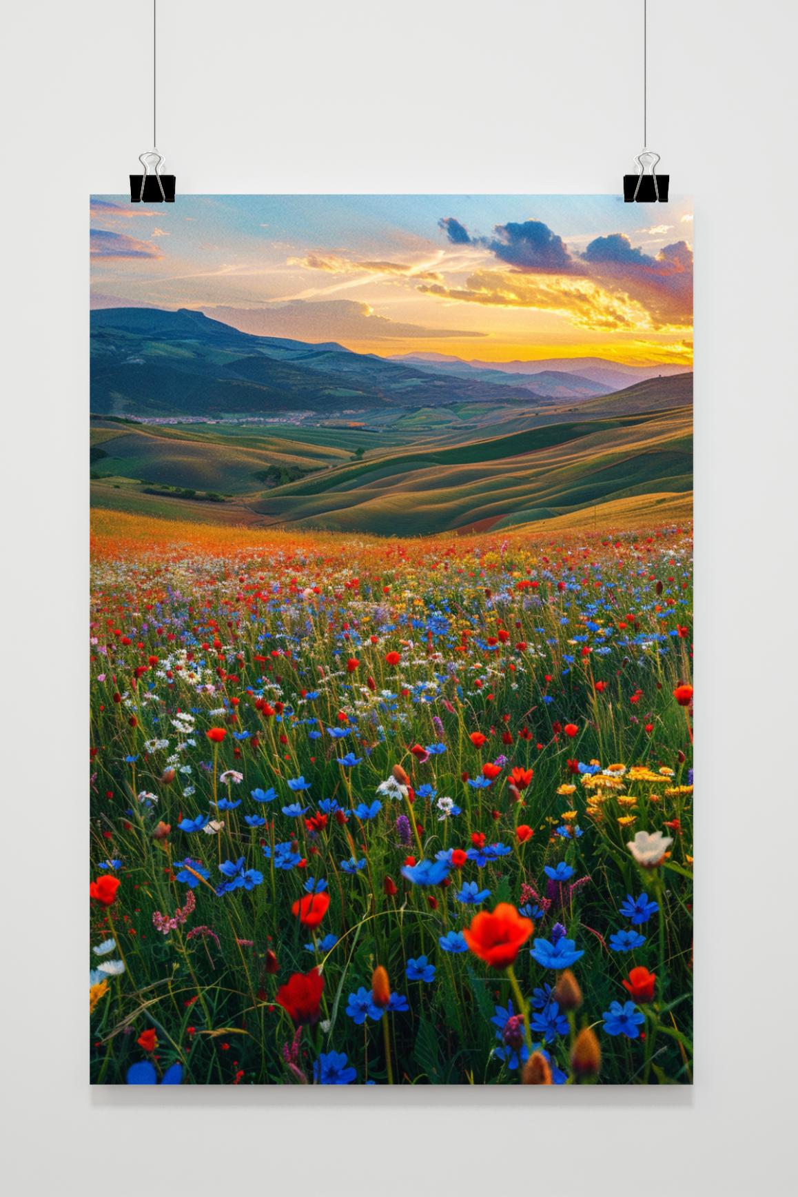 Affiche Paysage de Fleurs Sauvages de 25 Artstreet