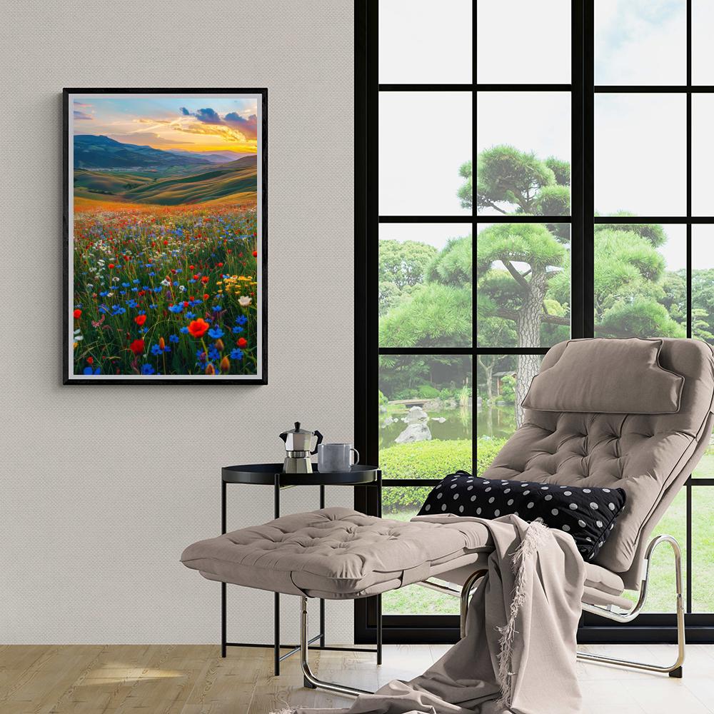 Paysage de Fleurs Sauvages dans un intérieur