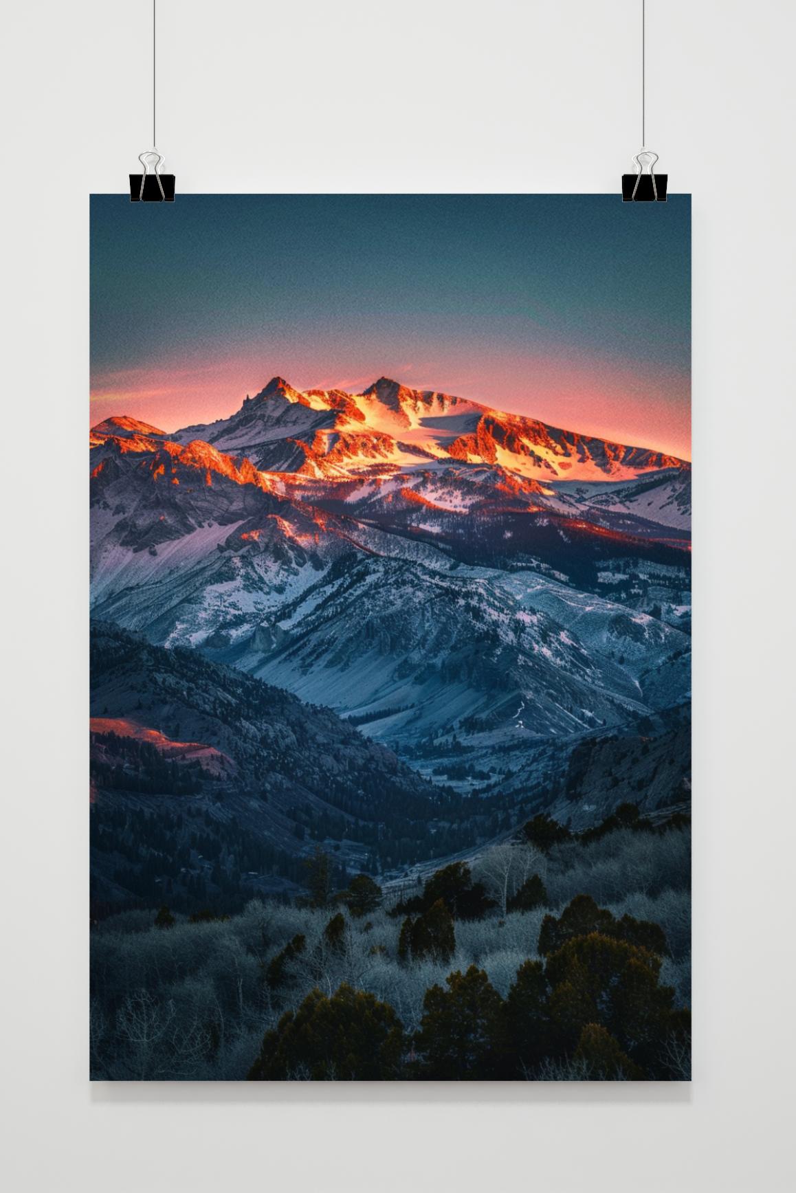 Affiche Chaîne de Montagnes Enneigée de 25 Artstreet
