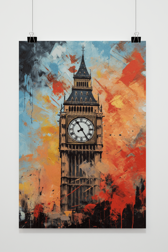 Póster Big Ben Colorido