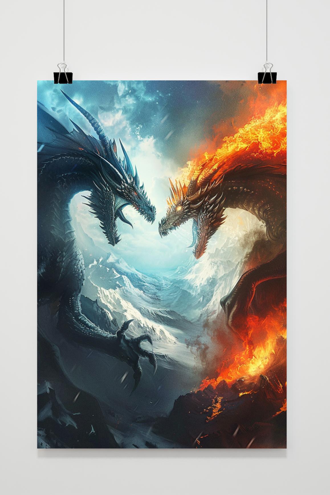 Affiche Dragons Glace Feu de 25 Artstreet