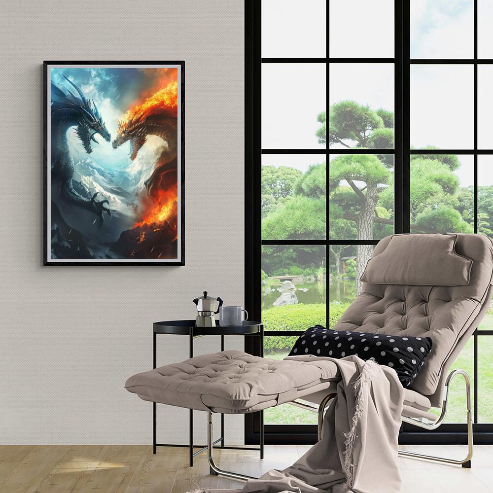 Dragons Glace Feu dans un intérieur