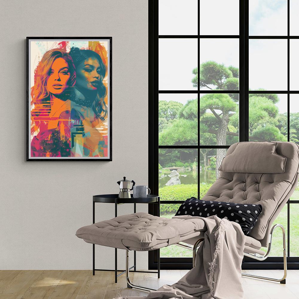 Mujeres Mashup en un interior