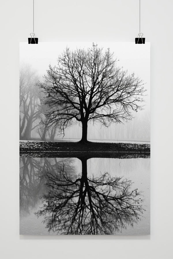 Póster Silueta de Árbol