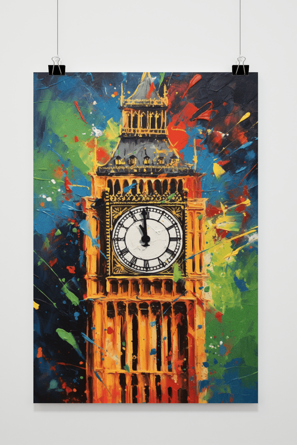 Affiche Big Ben Kleuren de 25 Artstreet