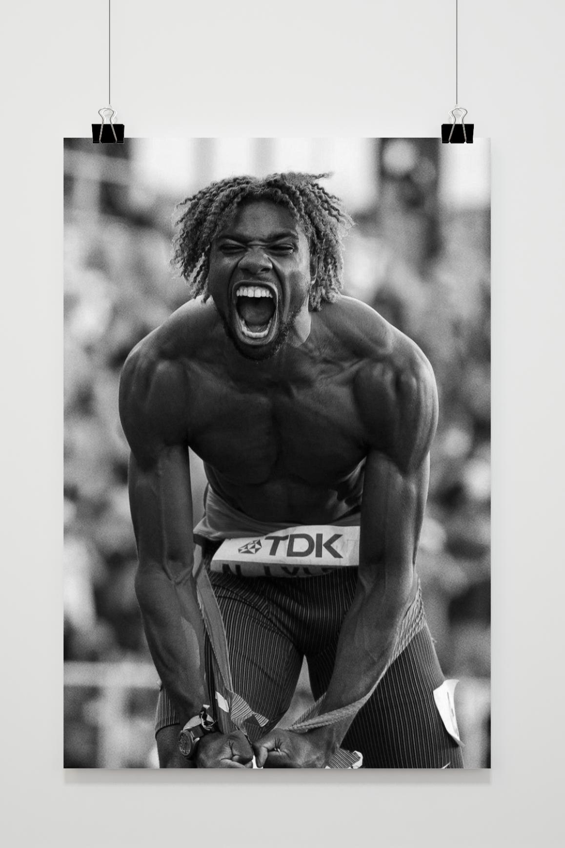 Affiche Noah Lyles Noir et Blanc de 25 Artstreet