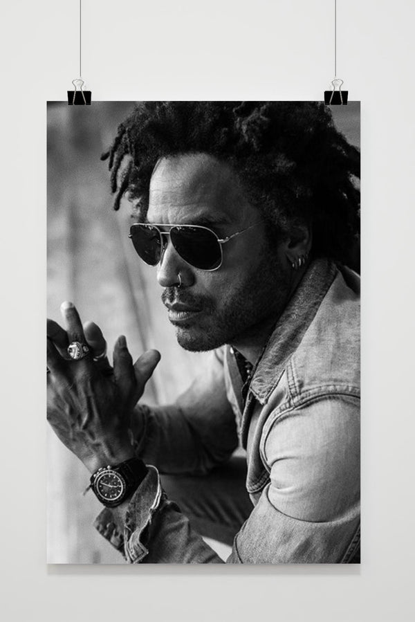 Póster Lenny Kravitz Blanco y Negro