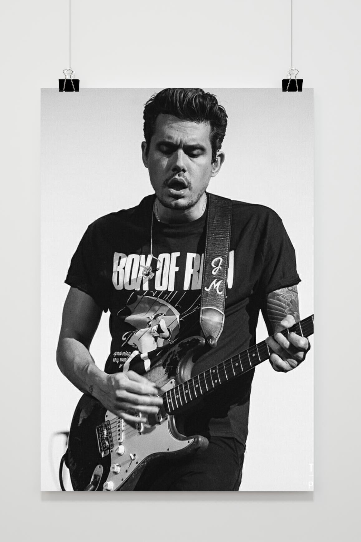 Póster John Mayer Blanco y Negro de 25 Artstreet
